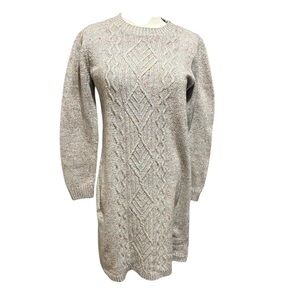 Talbots Gray‎ Cable Knit Sweater Dress with Colorful Flecks – Women’s Size Small